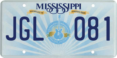 MS license plate JGL081