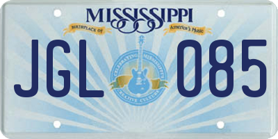 MS license plate JGL085