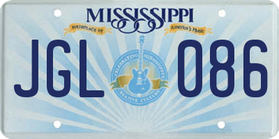 MS license plate JGL086