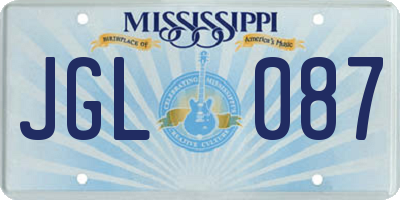 MS license plate JGL087