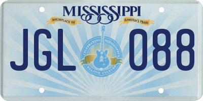 MS license plate JGL088
