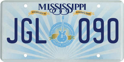 MS license plate JGL090