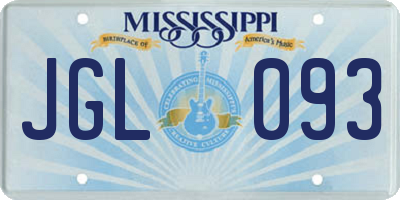 MS license plate JGL093
