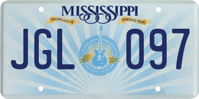 MS license plate JGL097