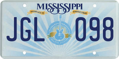 MS license plate JGL098