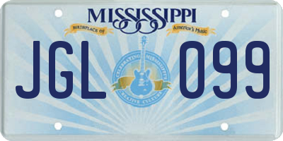 MS license plate JGL099