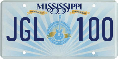 MS license plate JGL100