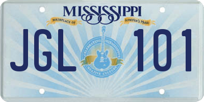 MS license plate JGL101