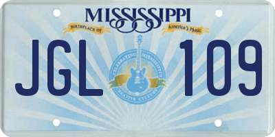 MS license plate JGL109