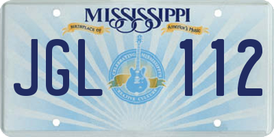 MS license plate JGL112