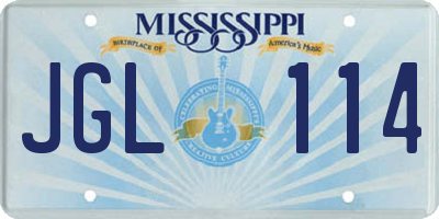 MS license plate JGL114