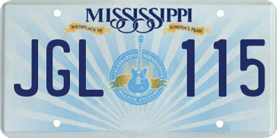 MS license plate JGL115