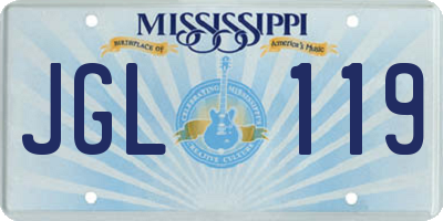 MS license plate JGL119