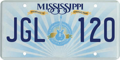 MS license plate JGL120