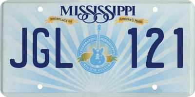 MS license plate JGL121