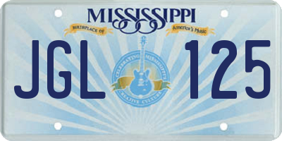 MS license plate JGL125