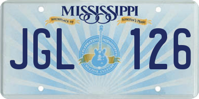 MS license plate JGL126
