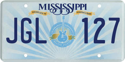 MS license plate JGL127