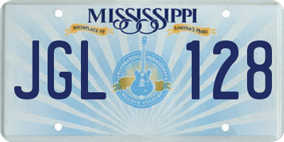 MS license plate JGL128