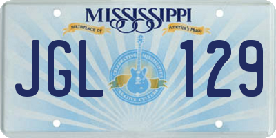 MS license plate JGL129