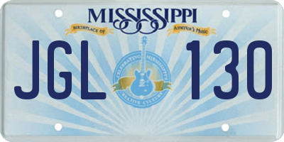 MS license plate JGL130