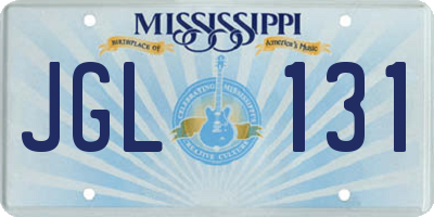 MS license plate JGL131