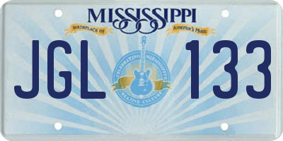 MS license plate JGL133