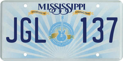 MS license plate JGL137