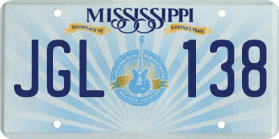 MS license plate JGL138