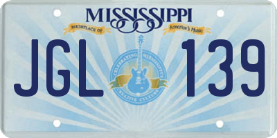 MS license plate JGL139