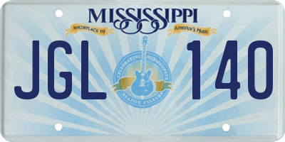 MS license plate JGL140