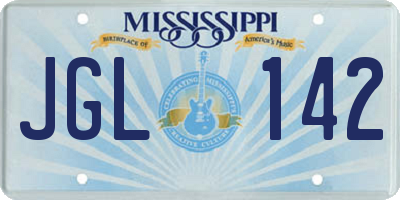 MS license plate JGL142