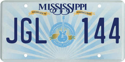 MS license plate JGL144