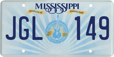 MS license plate JGL149