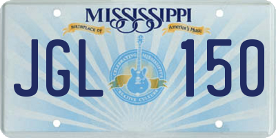 MS license plate JGL150
