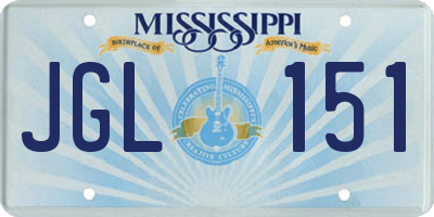MS license plate JGL151