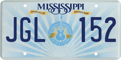 MS license plate JGL152