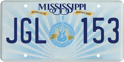 MS license plate JGL153