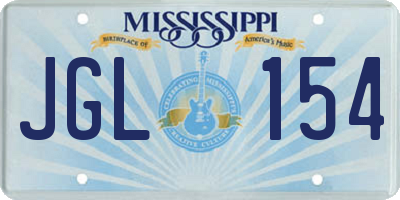MS license plate JGL154