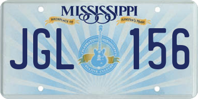 MS license plate JGL156