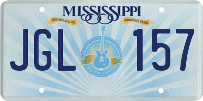 MS license plate JGL157