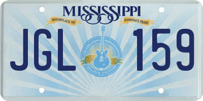 MS license plate JGL159