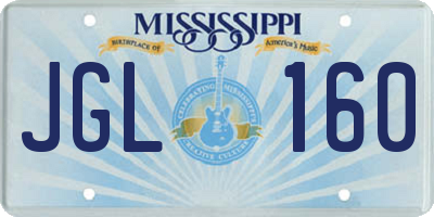 MS license plate JGL160