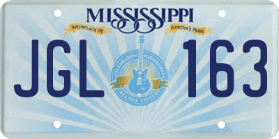 MS license plate JGL163
