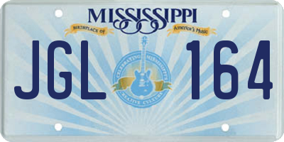 MS license plate JGL164