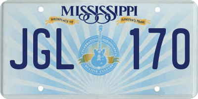 MS license plate JGL170