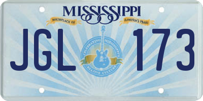 MS license plate JGL173