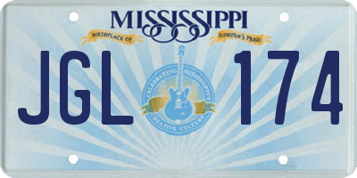 MS license plate JGL174