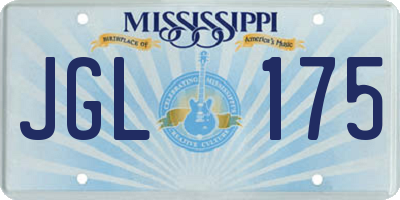MS license plate JGL175