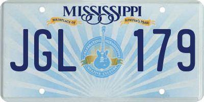 MS license plate JGL179